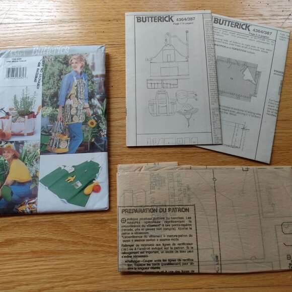 Apron Gardening Tote Accessories Sewing Pattern UNCUT Butterick 4364 - Picture 7 of 8